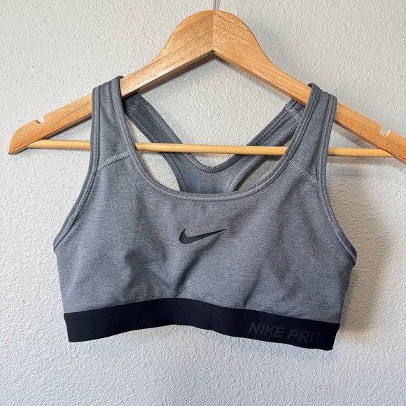 Nike Other - Nike Pro Dri-Fit Medium Gray Racerback Sports‎ Bra Size Small